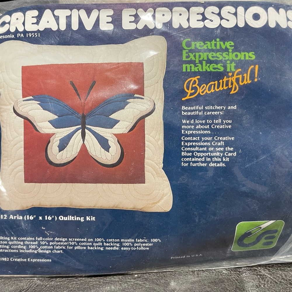 Expressions Blue and Orange Butterfly Quilting Kit